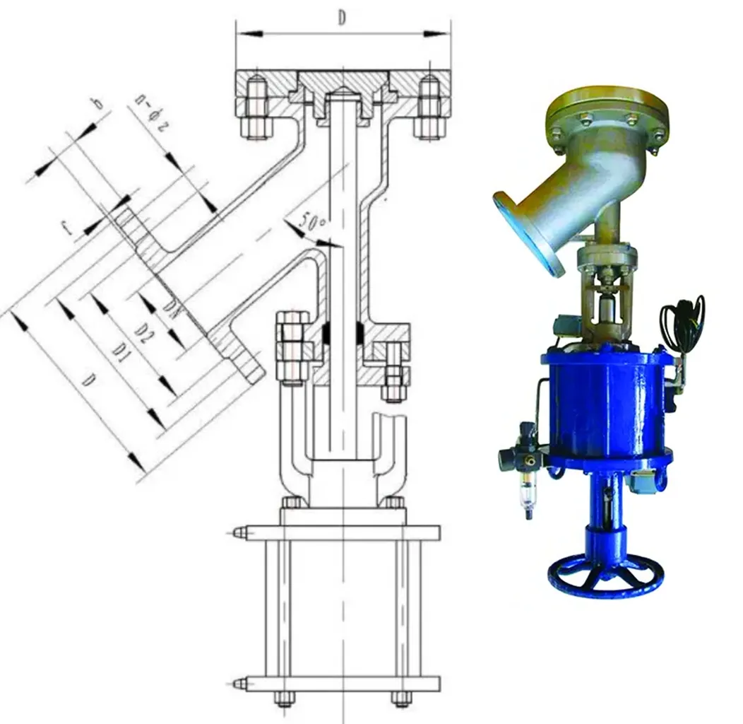 Pneumatic Y Type Tank Bottom Valve Pneumatic Y Type Tank Bottom Valve